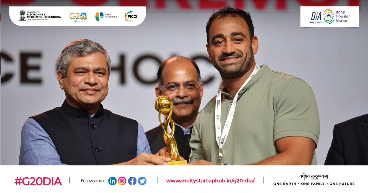 Money Fellows, Egypt, a Fin-tech startup received the Top Audience Choice Startup Award, at the #G20DIASummit.

#G20DIA #G20India #G20DEWG #DigitalInnovationAlliance #StartUp #AmritKaal #Techade