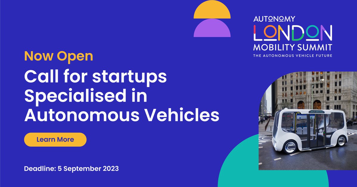 🚨 Submit your application for the call for startups specialised in Autonomous Vehicles. Selected startups will win the chance to present their company in front of 150+ AV experts! Register before Sept 5th : ➡️ bit.ly/43N0iON