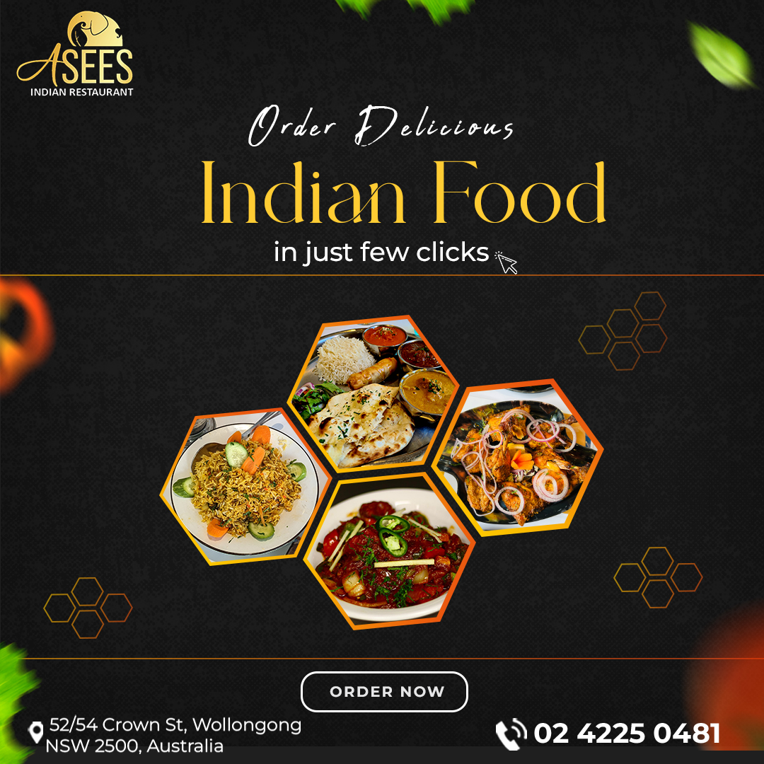 Order delicious Indian Food in just few clicks 
Order now! 
☎️ 02 4225 0481
asees.com.au

#AseesRestaurant #WollongongEats #FoodieFiesta #CelebrateInStyle #PartyHall #UnforgettableMemories 
 #nsw #Australia #FoodieLife #InstaGoodFood #Wollongong #WollongongFoodScene