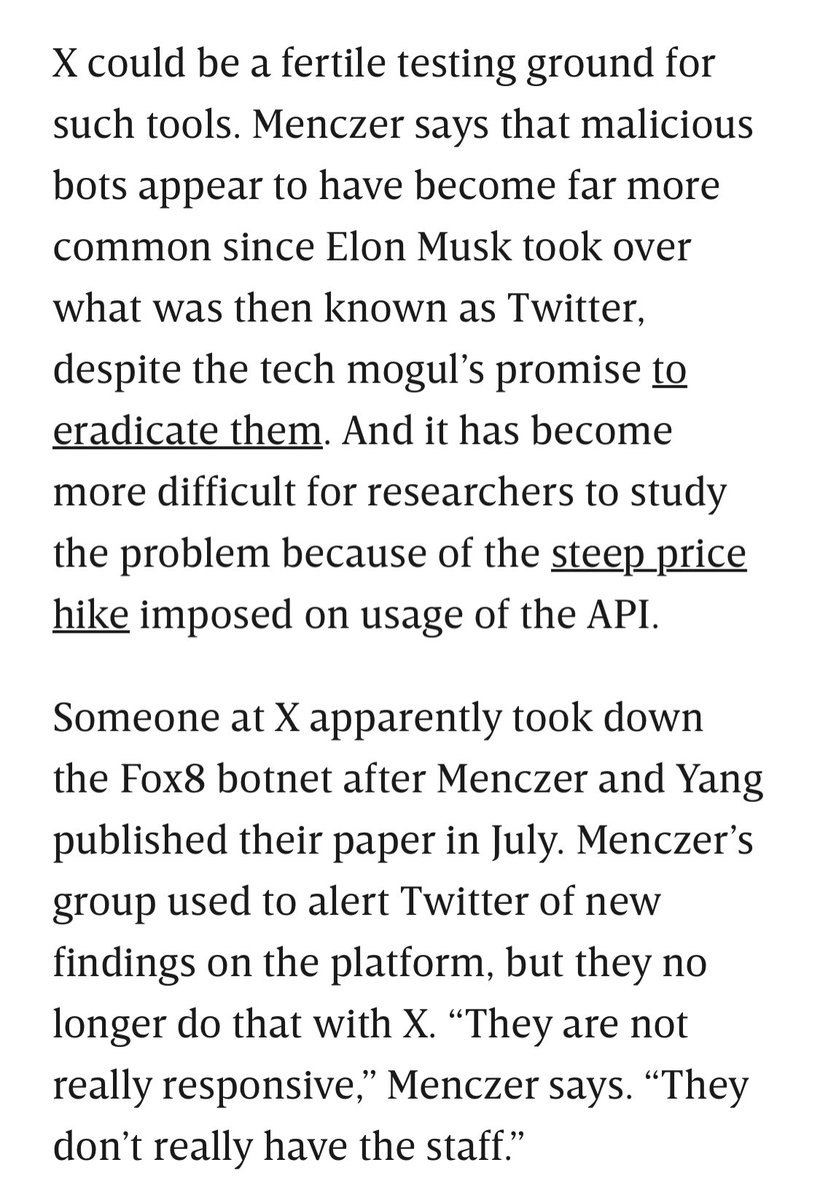 This last paragraph says it all about X.
Maybe a good tweet to say goodbye for good.

wired.com/story/chat-gpt…
