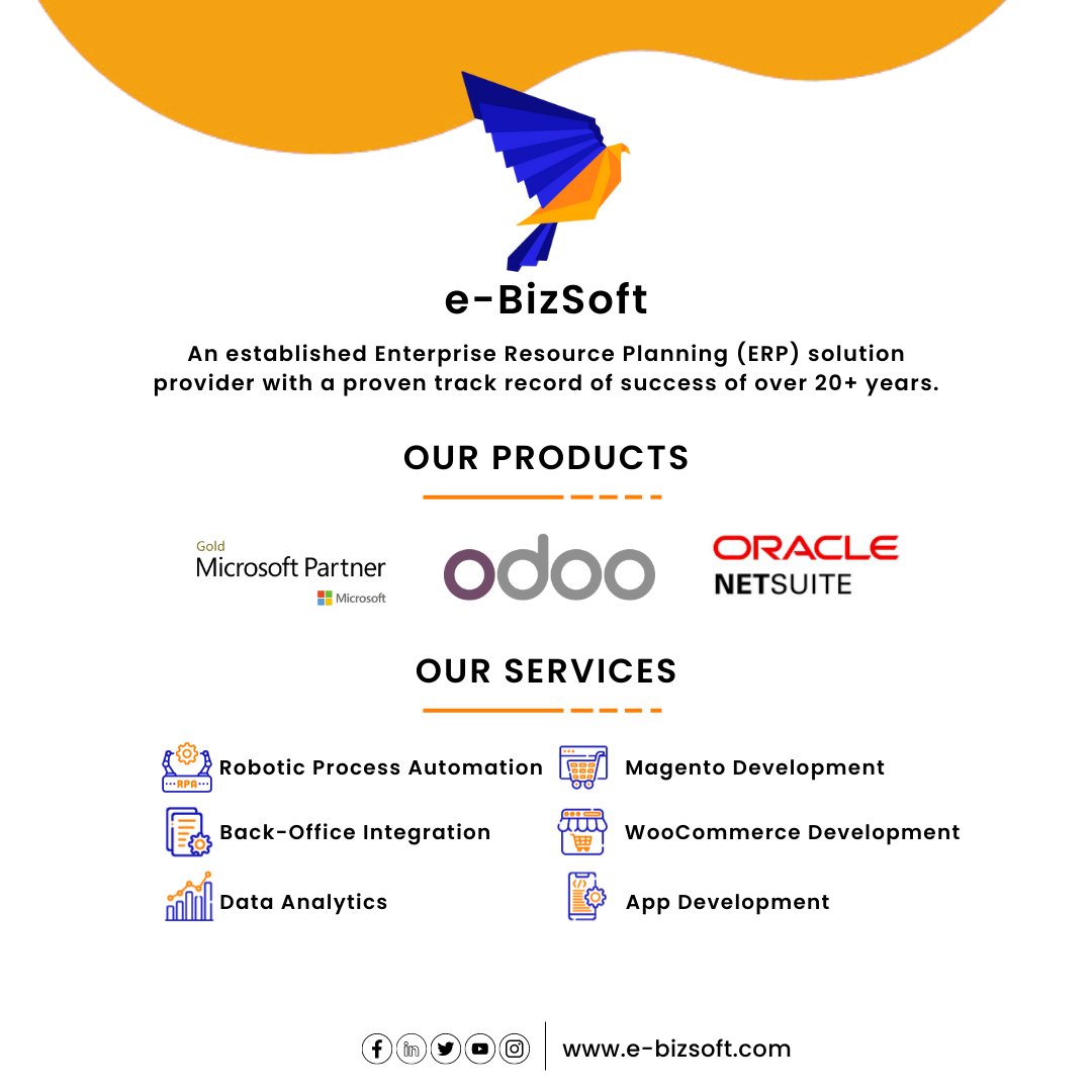 ebizsoft's tweet photo. e-BizSoft empowers businesses to achieve their company goals using ERP and back-office solutions and services.

VISIT NOW: https://t.co/zNkCzTDU0p

#eBizSoft #SoftwareSolutions #BusinessGrowth #Innovation #CustomerSupport #StreamlineOperations #Efficiency #TechnologySolutions https://t.co/F7jY4km6ah