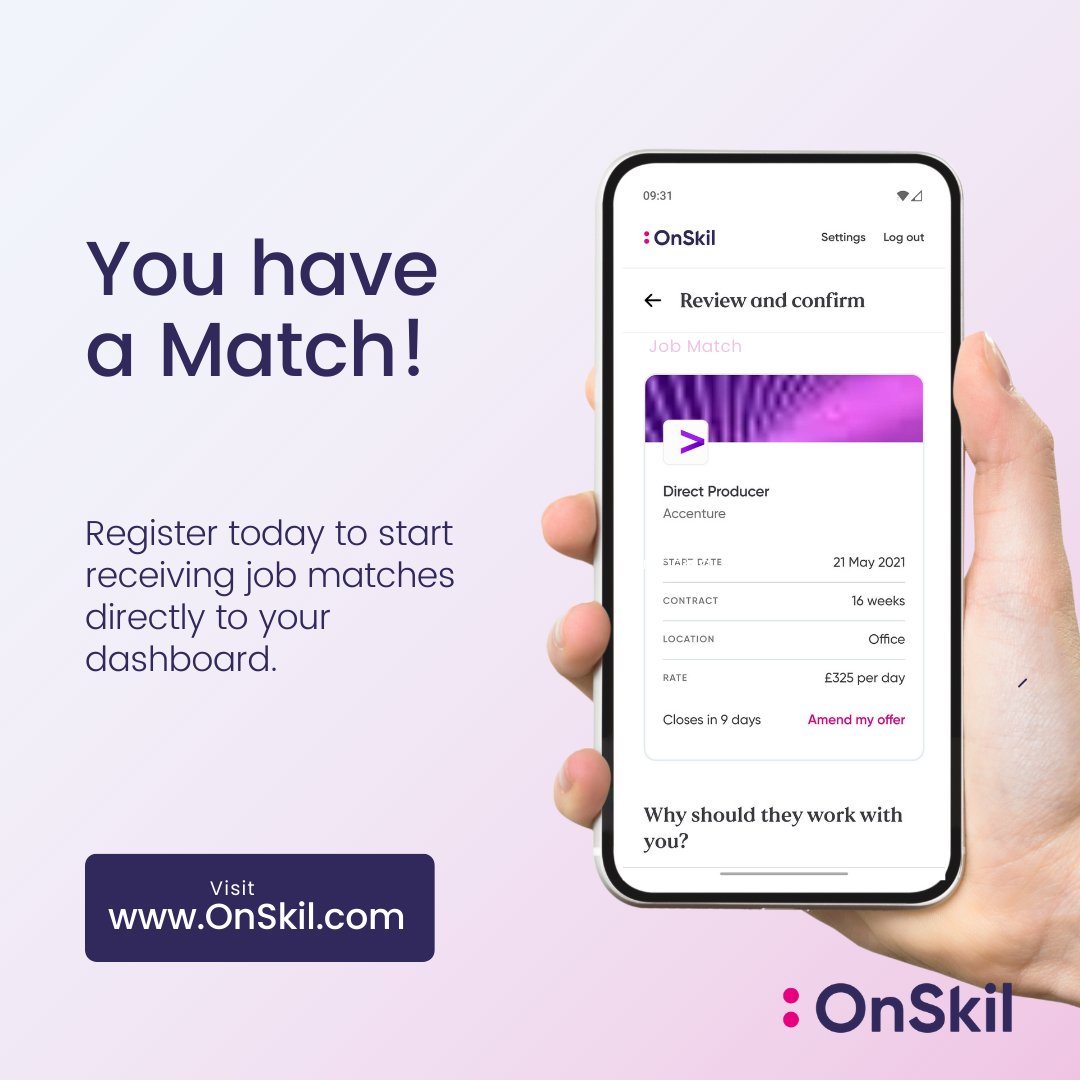 Spending hours trawling job boards in search of your perfect #IT role? 

Sit back, and let your perfect job offer come to you. Register with OnSkil and get matched to your next role. Visit onskil.com/looking
#responsiblehiring #onskil