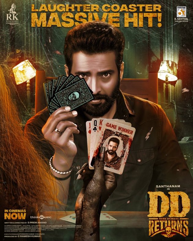 kbsriram16's tweet photo. Despite #Jailer storm, #DDReturns continues with 100 theaters & good occupancy in its 4th week.
Blockbuster for #Santhanam
@iamsanthanam
#DDReturnsblockbuster https://t.co/fjbvLt4Z4O