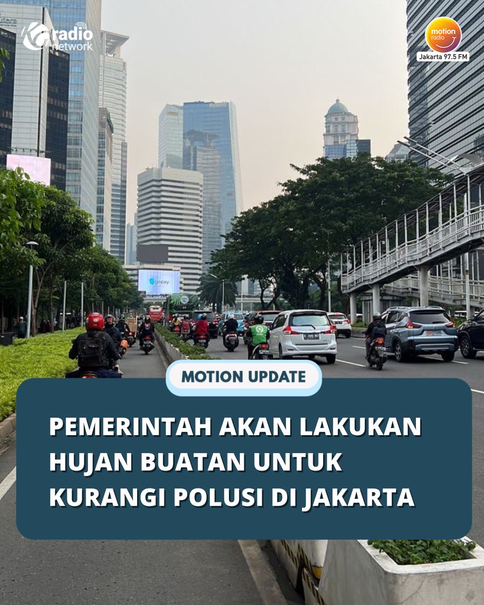 MOTION975FM's tweet image. Menteri Lingkungan Hidup dan Kehutanan (LHK) Siti Nurbaya mengatakan pemerintah akan menerapkan hujan buatan hingga uji emisi untuk atasi polusi udara. 

Semoga udara di Jakarta dan sekitarnya kembali membaik ya guys! 🥺

📃 sonora.id

#Motionupdate #motion975fmjkt