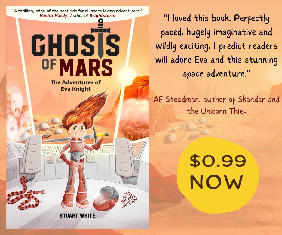 StuartWhiteWM's tweet photo. Ghosts of Mars is £0.99 or $0.99 in the UK/US Amazon stores NOW!

Many of you will have made a HUGE MISTAKE and not read the first book in the AWARD-WINNING Adventures of Eva Knight series, so now's a great chance to get the 1st book for cheap! https://t.co/a2cgKA13mW