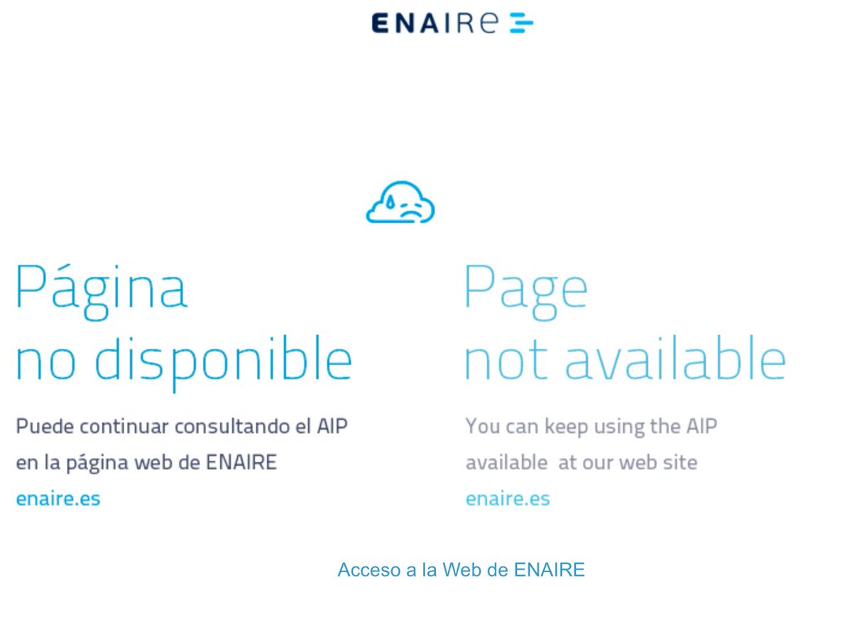 Encuentro una ubicación chulísima, intento planificar mi próximo vuelo y ¡ups! Mapa de ENAIRE KO 🫤👎 <a href="/ENAIRE/">ENAIRE</a> ¿alguna idea de cuándo estará resuelto? Cada vez que veo la web caída me hago ilusiones de si estarán ya incorporando la nueva normativa 🫶 #dronendo #droneSpain
