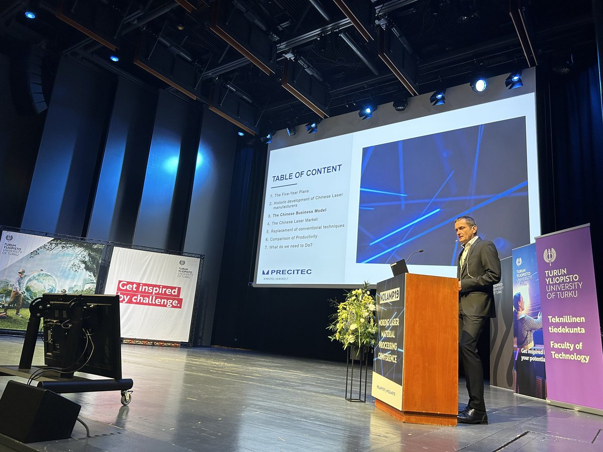 HeidiPiili's tweet photo. First industrial keynote of NOLAMP19 | Nordic Laser Material Processing conference Mr. Klaus Löffler from @Precitec1 @UniTurku #nolamp19 #photonics #laser #lasermaterialsprocessing #additivemanufacturing #turku https://t.co/TMSSntuOzG