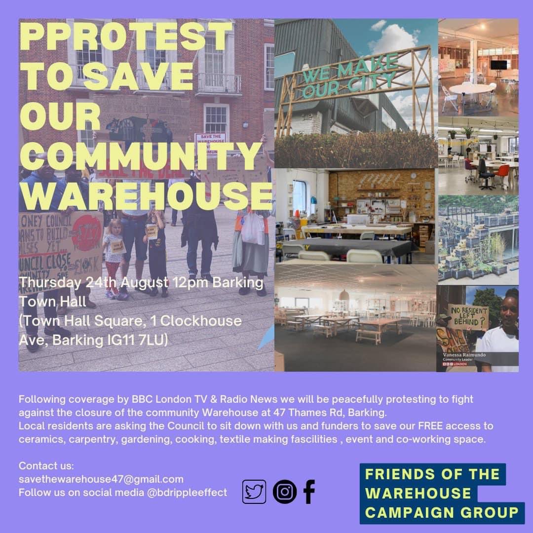 Save the warehouse ⬇️⬇️
<a href="/thameslifecdt/">Thames Life</a> <a href="/BDPost/">The Barking and Dagenham Post</a> 
<a href="/lbbdcouncil/">Barking and Dagenham Council</a> <a href="/CllrDRodwell/">Cllr Darren Rodwell</a> <a href="/margarethodge/">Margaret Hodge</a>