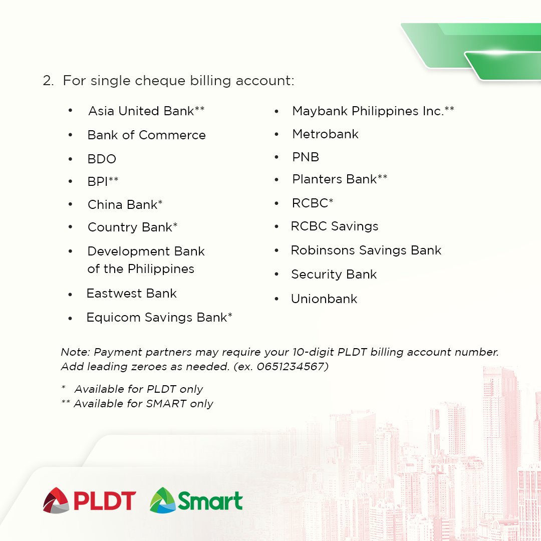 Exploring options for bill payments? Explore our secure cheque payment channels for your PLDT and Smart transactions today!

To learn more, visit:
pldtenterprise.com/payment-channe…
pldtenterprise.com/smart-payment-…