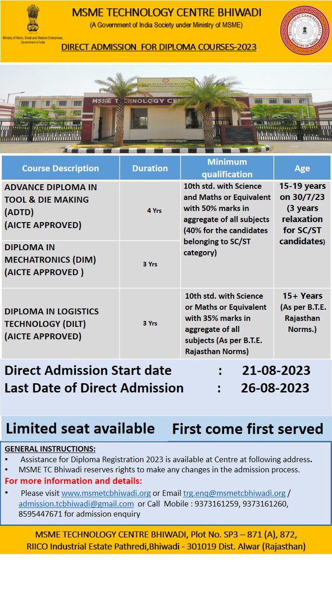 DegenHunterius's tweet photo. A huge opportunity to build your careeafter 10th & above.
Direct Admission OPEN FOR SESSION 23-24
Limited seats Left
Contact : 93731612 59 / 60.
#diploma #admissions #DirectAdmission #careercounseling #teachingcourses #teaching #technology #education #student #engineering https://t.co/nW5v3khbNr