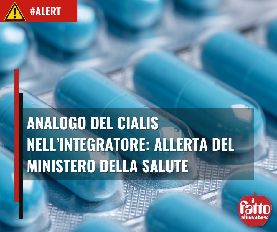 FattoAlimentare's tweet photo. ⚠️Allerta del ministero della Salute per l'ennesimo #integratore ‘naturale’ che in realtà contiene un principio attivo analogo del Cialis
Leggi qui 👇
https://t.co/6wEk2lOwFi https://t.co/Xs2fIoOgh5