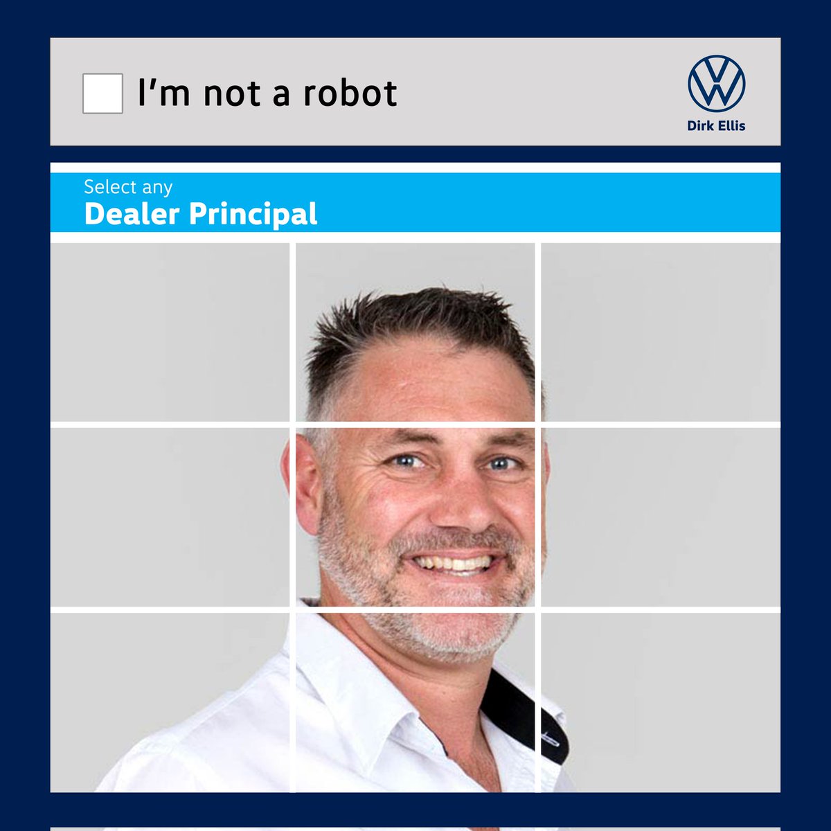 DirkEllisVW's tweet photo. "I am Jacques Herselman. My first human touch point and base for building a good customer relationship is respect. It’s important that the customer feels valued and that he/she can trust you.”
#ImNotARobot https://t.co/AfMLbTFn8Q