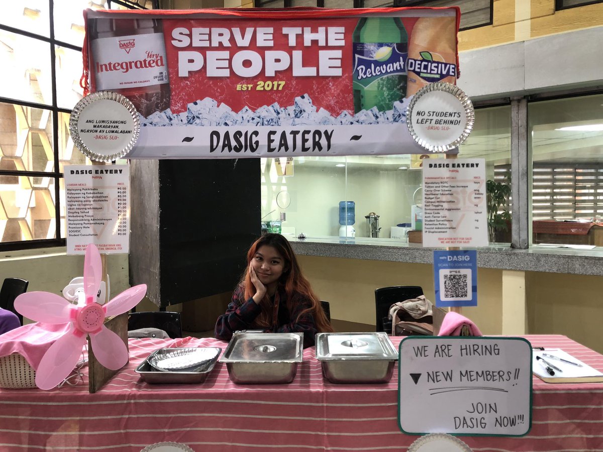 dasig_slu's tweet photo. DASIG SLU NOW SERVING SA SILANG LOBBY! 

Bisitahin ang DASIG Eatery ngayong araw hanggang Agosto 24, 2023 sa Diego Silang Lobby, SLU! Tikman at alamin ang bawat putaheng inihanda namin sa aming munting kusina! 

#DASIG
#IntegratedRelevantDecisive https://t.co/ah5ZW9XW9G