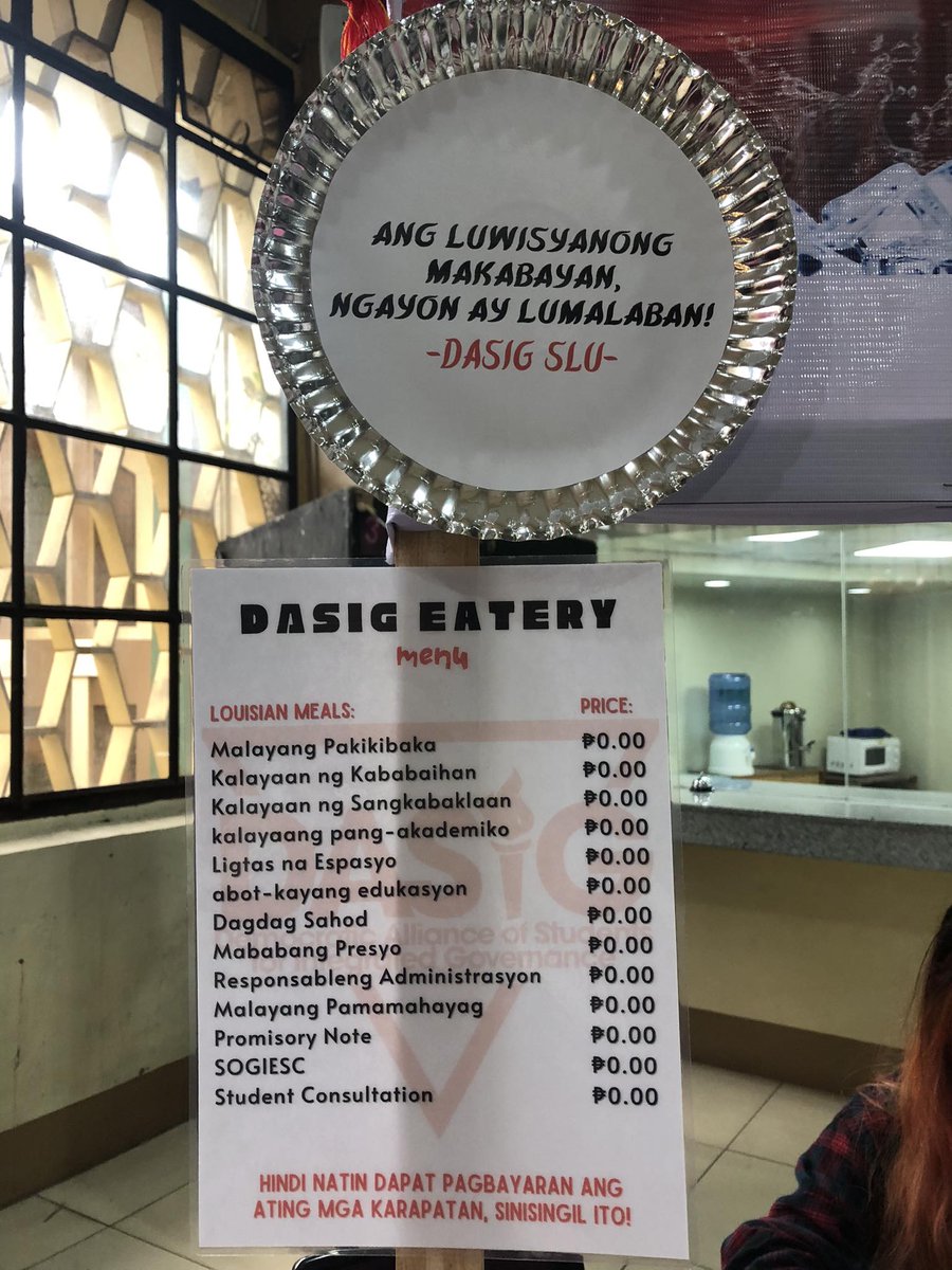 dasig_slu's tweet photo. DASIG SLU NOW SERVING SA SILANG LOBBY! 

Bisitahin ang DASIG Eatery ngayong araw hanggang Agosto 24, 2023 sa Diego Silang Lobby, SLU! Tikman at alamin ang bawat putaheng inihanda namin sa aming munting kusina! 

#DASIG
#IntegratedRelevantDecisive https://t.co/ah5ZW9XW9G