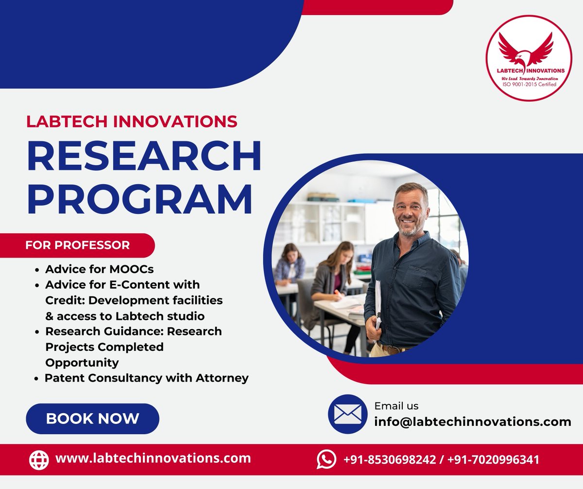 labtechinnova's tweet image. Book Your Spot at info@labtechinnovations.com or Contact us at +91-8530698242 #researchprogram #professor #university #college #researcher #research #professionals #ResearchMethodology #researchtools #researchsoftware