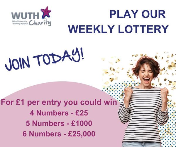 For just £1 a week you can be entered into the WUTH Charity lottery, with the chance of winning £25,000 every week. What's more, every entry supports patients at Arrowe Park and Clatterbridge Hospitals.
Sign up to our weekly lottery unitylottery.co.uk/causes/wuth-ch…