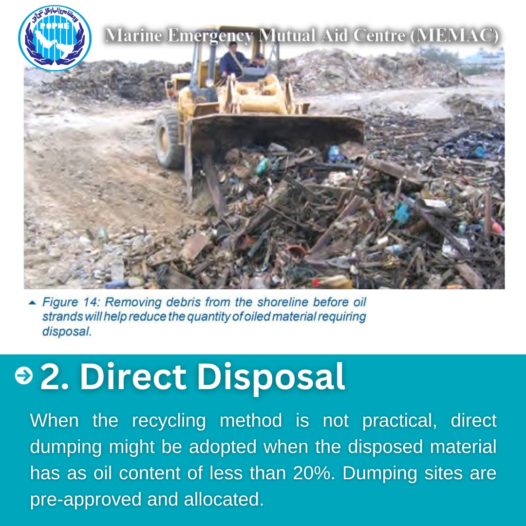 MemacRsa's tweet photo. The correct and safe collection of waste supports the disposal process, such as by segregating liquid from solid waste. The appropriate disposal treatment method is normally governed by type of oil and debris recovered, and the available resources for disposal 🗑️♻️

#Pollution https://t.co/E2mWekPtiV