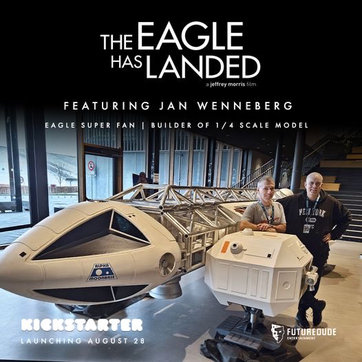 Jan Wenneberg worked for years on a 1/4 scale Eagle. FutureDude Entertainment founder Jeffrey Morris will join him in Denmark to check it out for the documentary film “The Eagle Has Landed”. facebook.com/eaglehaslanded… #gerryanderson #sylviaanderson #space1999
