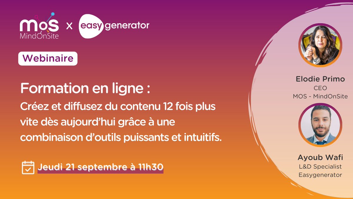 Venez découvrir notre partenariat avec <a href="/easygenerator/">Easygenerator</a>  le jeudi 21 septembre à 11h30 ! 

Inscription gratuite 👉 cutt.ly/owhCq74u