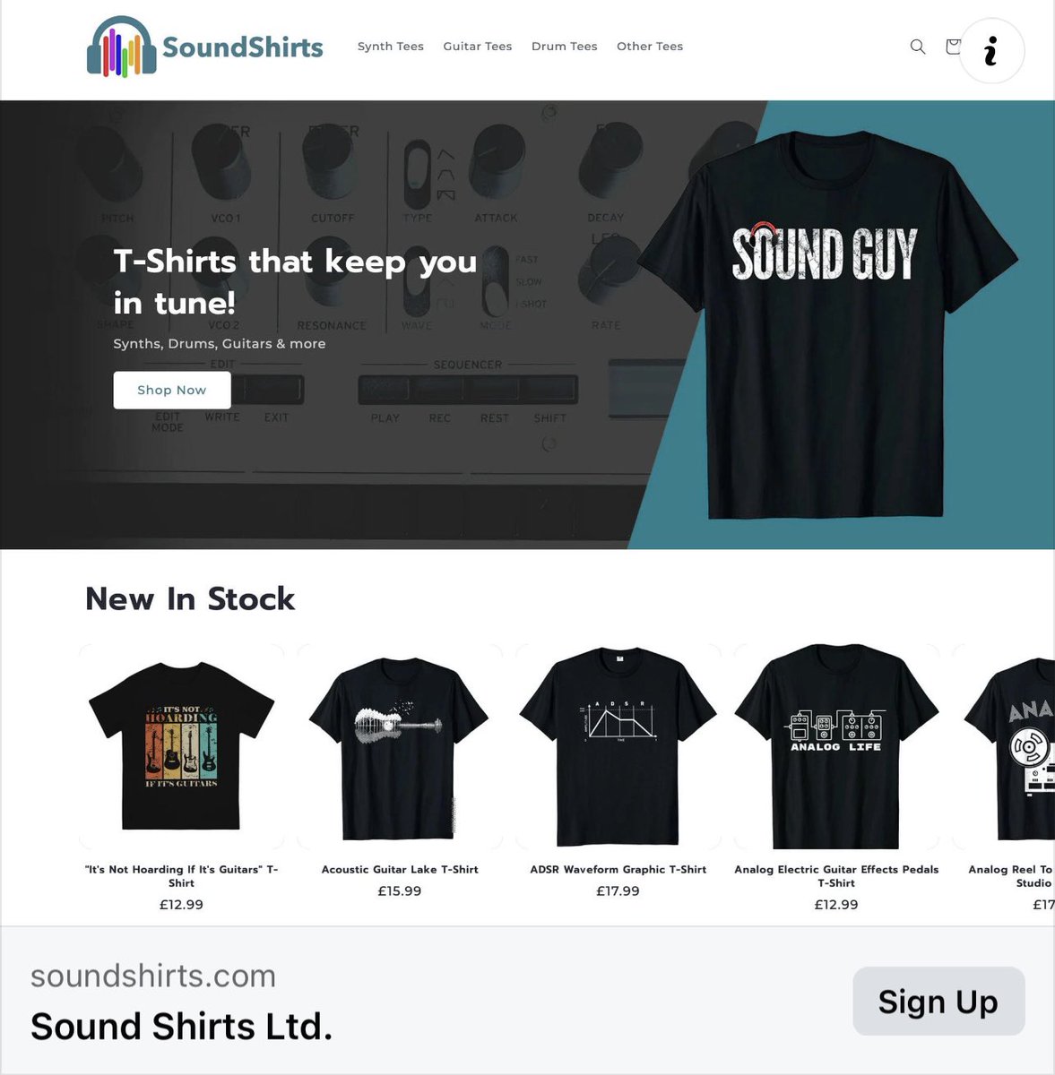 Three weeks to get from an idea to here… going live in just over a week. Sign up to stay in tune at SoundShirts.com @soundshirts