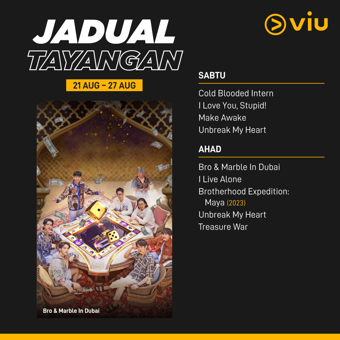 Jadual Tayangan minggu ini. Jangan lupa ikuti Lakorn Thai terbaharu Doctor Detecttive dan The Betrayal bermula minggu ini.

Strim semuanya di Viu.

#ViuMalaysia #Kdrama #Cdrama #Mdrama #Variety #tvNmovie #DoctorDetective #TheBetrayal