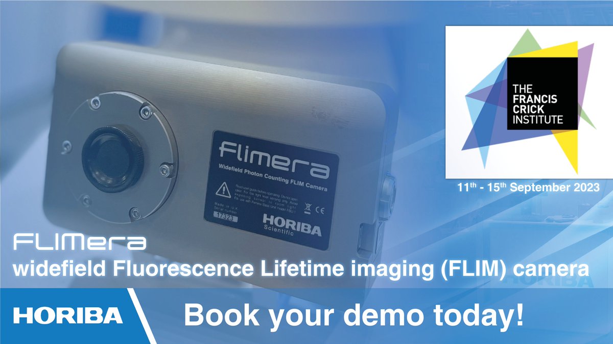 HORIBA_UK's tweet photo. Would you like to learn more about a revolutionary technology for widefield video-rate (30 fps) #Fluorescence Lifetime Imaging #Microscopy? Join us from 11th to 15th Sept at @TheCrick where we will present our award-winning technology and its applications https://t.co/c48BJHI3TX https://t.co/Z7UvGrJOlO