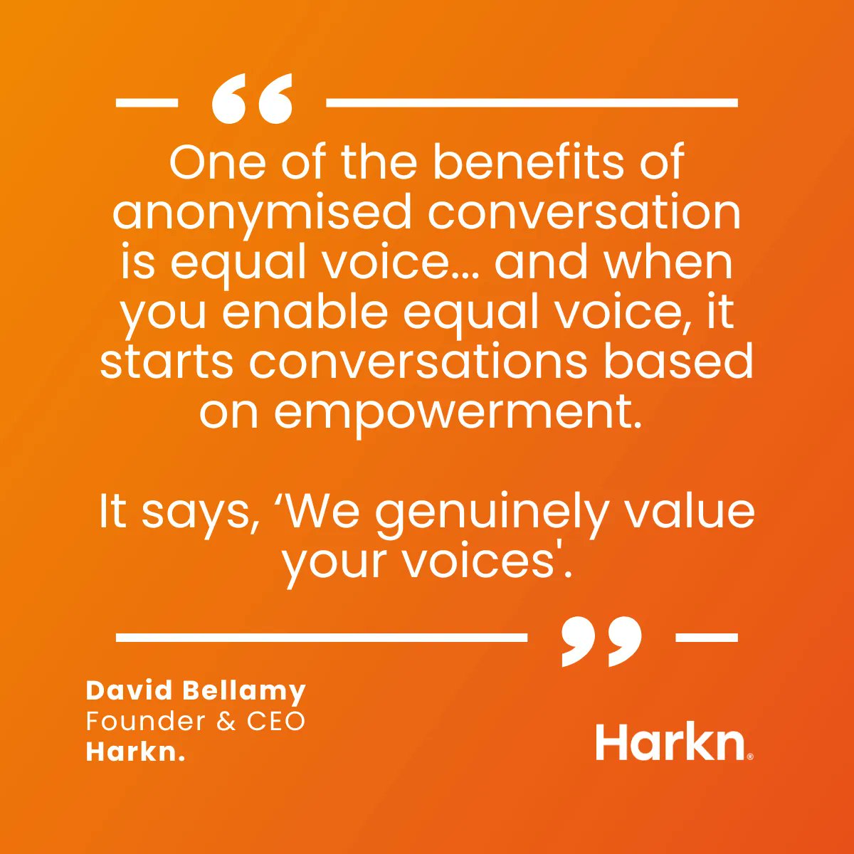 helloharkn_'s tweet photo. Anonymity offers so much more than a basic level of safety - we've come to realise how important a part it plays in reducing unconscious bias and creating inclusive environments. 
Learn more about the benefits with our free eBook --> https://t.co/0MJLfUdSDx https://t.co/MdFw1aGkA5