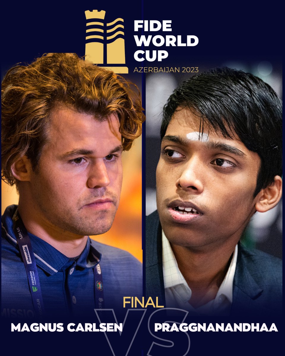 Final da Copa do Mundo de Xadrez 2023! Praggnanandhaa x Magnus Carlsen 