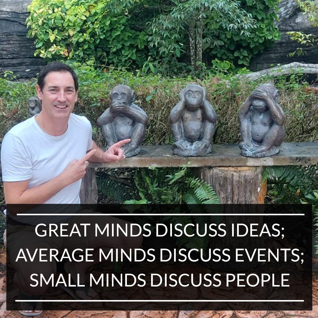 property_andrew's tweet photo. Do you agree?
Great minds discuss ideas
Average minds discuss events
Small minds discuss people
#greatminds #discussideas #discuss #ideas #average #great #small #minds #events #people #wisemonkeys #propertyentrepreneur #propertytraining #propertymentoring #propertycoaching https://t.co/C1SB6tNnW9