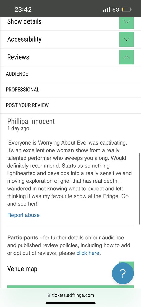 What a lovely audience comment. Means the world !!