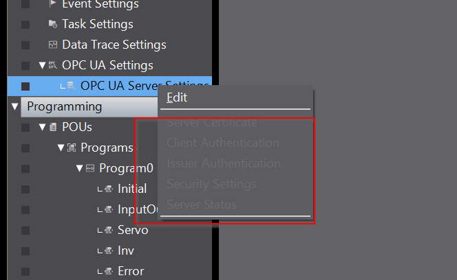 3threes2's tweet image. なんで私のSysmac Studio でOPC UA Serverのセキュリティ通信設定が灰色になったのか…
#Omron #SysmacStudio