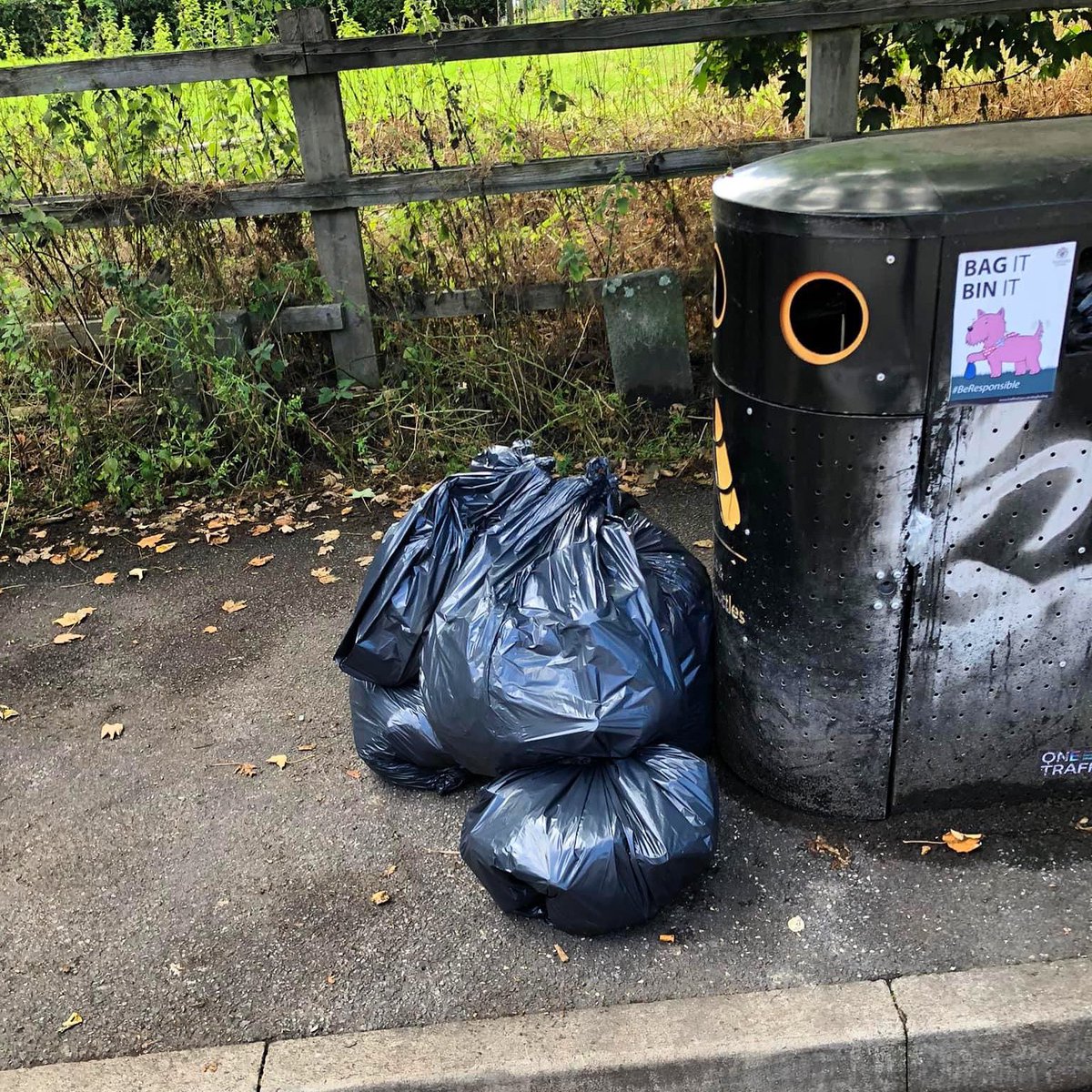 Thanks a million Helen for collecting these 4 bags from the field at the end of Hancock Street near #StretfordEes 👏 

+4 takes our total to 1451 bags 💚

#trafford #stretford #litterpicking #littering #cleanupbritain #keepbritaintidy #littershame