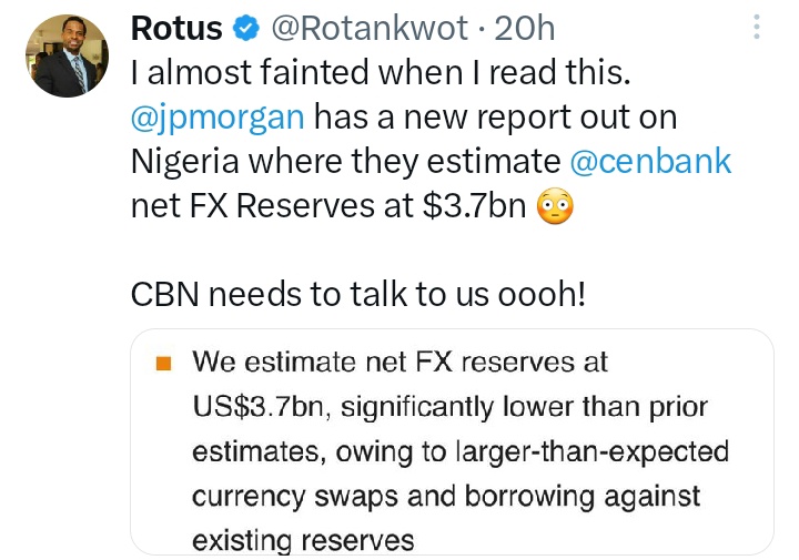 Spotlight_Abby's tweet image. Rotus takes another shot at Rufai. 
"Rufai, you just displayed a basic misunderstanding of how financial statements work."  

Rufai had faulted both KPMG and Ernst &amp;amp; Young for not giving an indication of how bad things are, with the CBN in their audited financial reports.