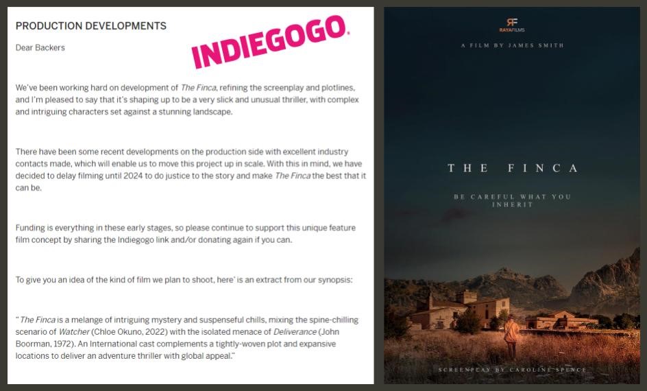 I've just published an update on <a href="/Indiegogo/">Indiegogo💡</a> for #TheFincaMovie ... We're moving this project up to a new level, so support, donate &amp; join us! igg.me/at/thefinca #indiefilm #indiegogo #crowdfunding