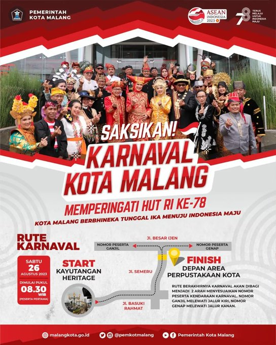 infomalang's tweet photo. Mengingatkan, Sabtu besok Kayutangan - Semeru - Ijen ditutup buat karnavalnya Pemkot https://t.co/SN2lmFaAYM