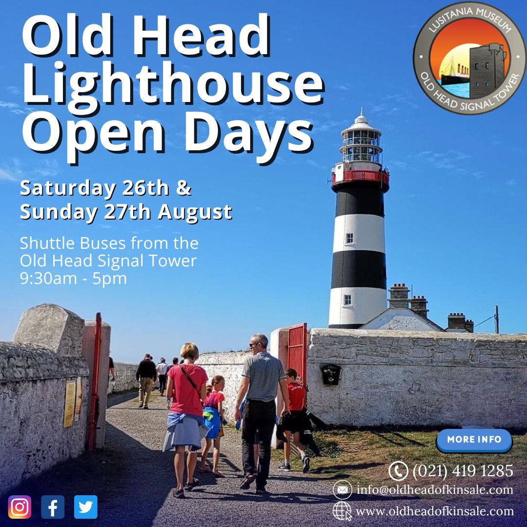 The Lusitania Museum & Old Head Signal Tower (@oldheadtower) on Twitter photo The Old Head Lighthouse Open Weekend is taking place THIS WEEKEND! ๐
โน๏ธ Check out our website for more details: oldheadofkinsale.com/old-head-lightโฆ
#oldheadofkinsale #kinsale #WildAtlanticWay <a href="/wildatlanticway/">Wild Atlantic Way</a> The Old Head Lighthouse Open Weekend is taking place THIS WEEKEND! ๐
โน๏ธ Check out our website for more details: oldheadofkinsale.com/old-head-lightโฆ
#oldheadofkinsale #kinsale #WildAtlanticWay <a href="/wildatlanticway/">Wild Atlantic Way</a>