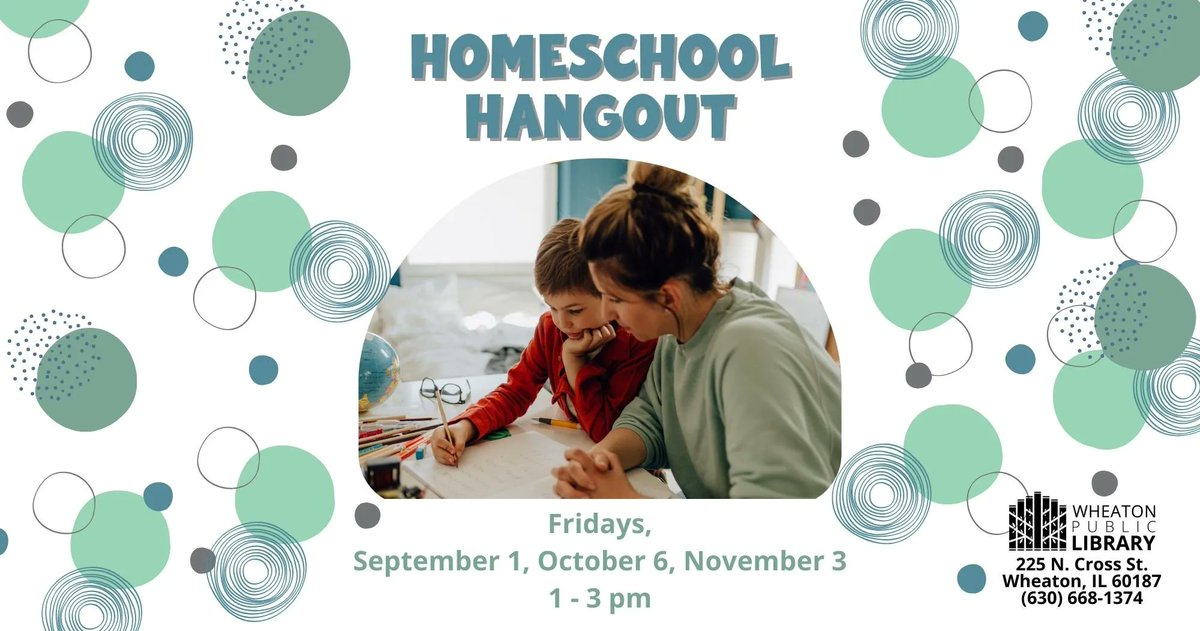 Get to know some other homeschool families in the area during Homeschool Hangout! Play games, try hands-on activities, and more! 

Register: buff.ly/3X3IOLE
