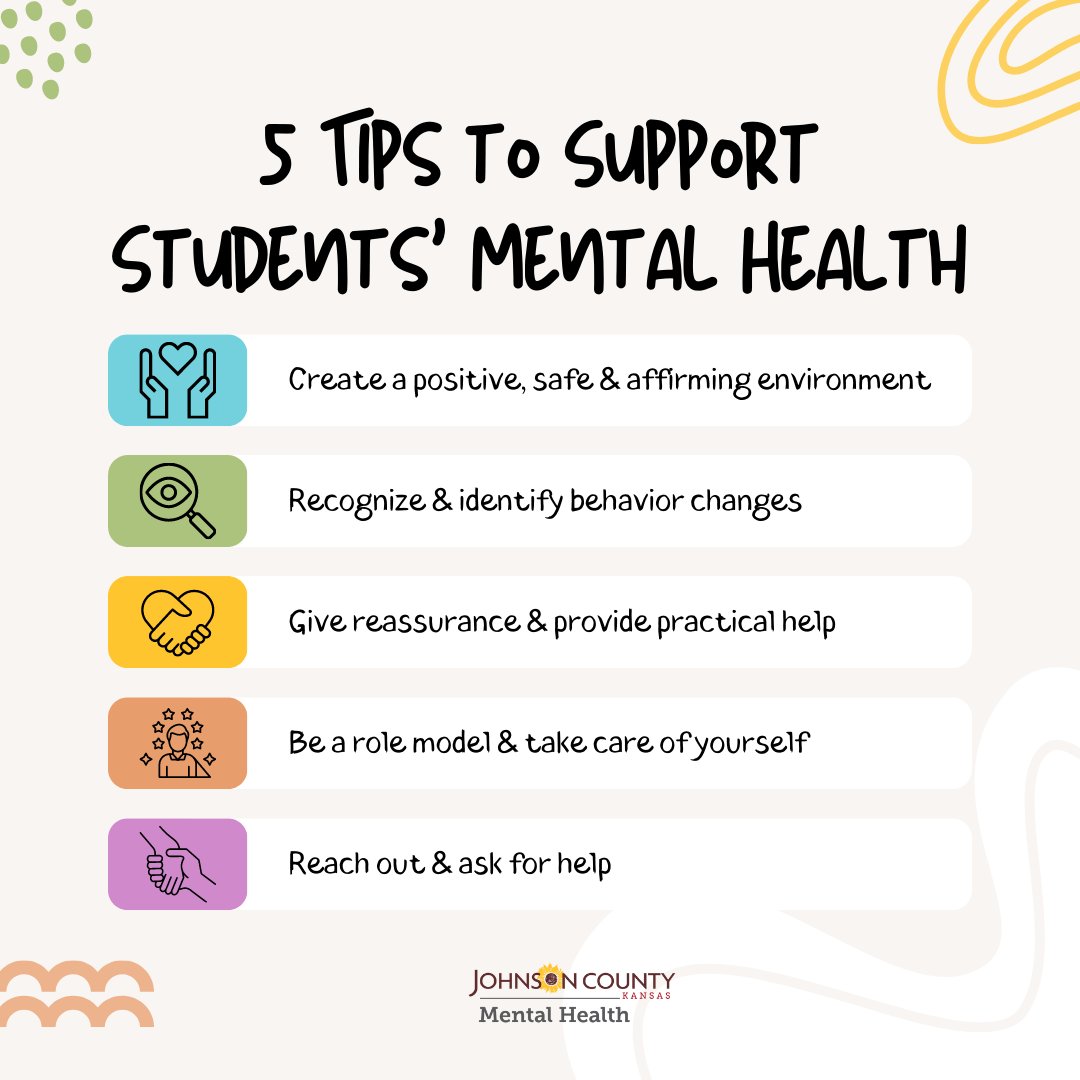 As we nurture students' minds, their mental well-being is just as vital as their academic success. Here are some helpful tips for teachers and parents/caregivers to support students' mental health ❤

#BackToSchool #StudentMentalHealth #MentalHealthMatters #TuesdayTips