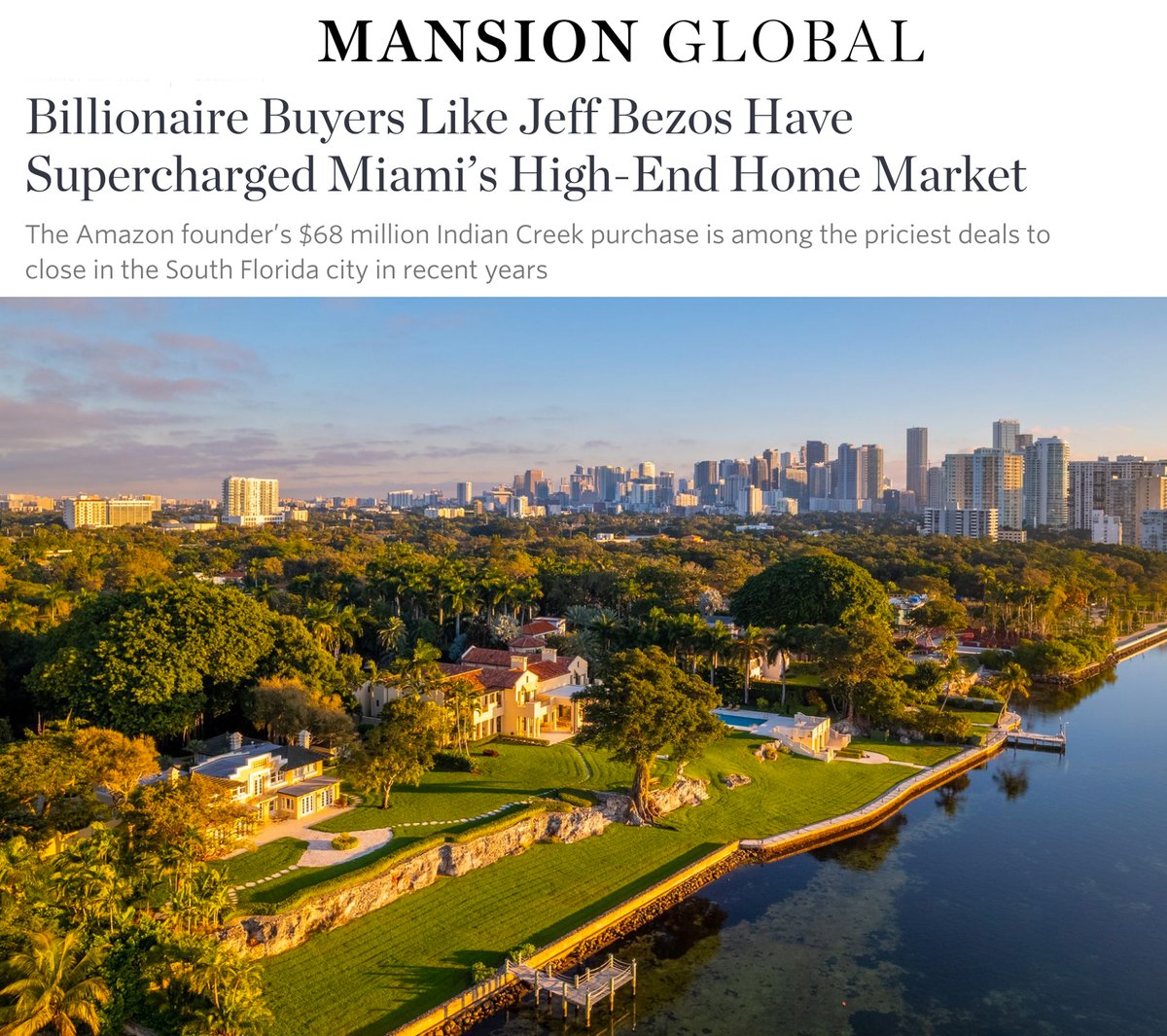 MasterBrokers's tweet photo. "These sales have propelled the city’s luxury market to new heights, pushing its real-estate market closer to those of New York, Los Angeles and Palm Beach, which have seen nine-figure deals for years."
https://t.co/hIsfKiHTc4 https://t.co/fs6ocwgJ1j