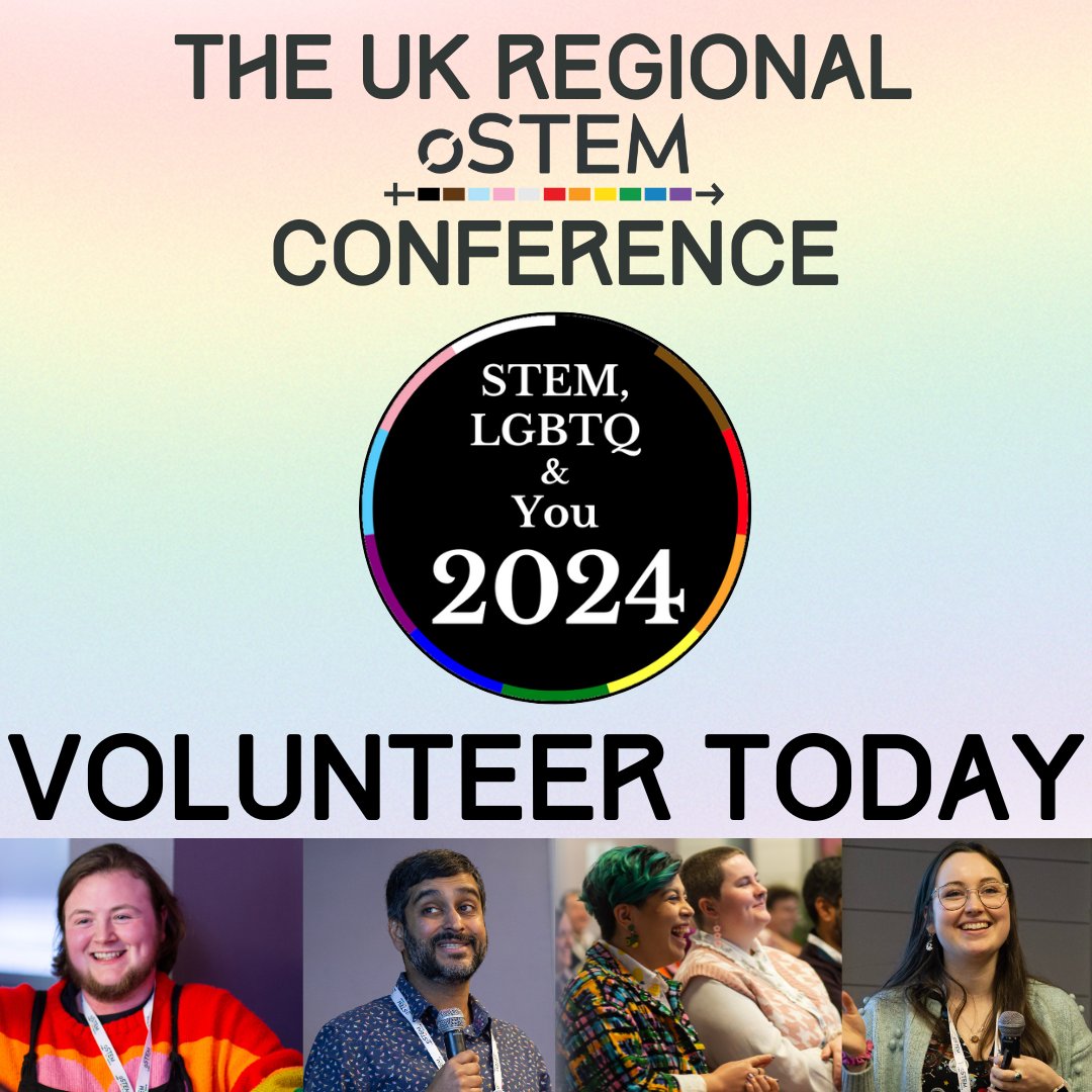 STEM, LGBTQ &amp; You - The UK Regional oSTEM Conference - will be back for LGBTQ+ History Month in February 2024!

If you enjoyed the previous year(s), consider joining our organising committee for 2024!

#STEMLGBTQU #LGBTQinSTEM #oSTEMUK #UKoSTEM