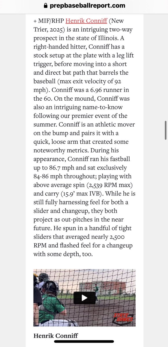 Henrik Conniff (@henrik_conniff) on Twitter photo Thank you @PBRIllinois for your writeup! It was an honor to be invited to and play in the Games with such talented players! <a href="/TopTierNorth/">Top Tier North</a> @nt_baseball <a href="/TopTierBaseball/">Top Tier Baseball πΊπΈ</a> Thank you @PBRIllinois for your writeup! It was an honor to be invited to and play in the Games with such talented players! <a href="/TopTierNorth/">Top Tier North</a> @nt_baseball <a href="/TopTierBaseball/">Top Tier Baseball πΊπΈ</a>