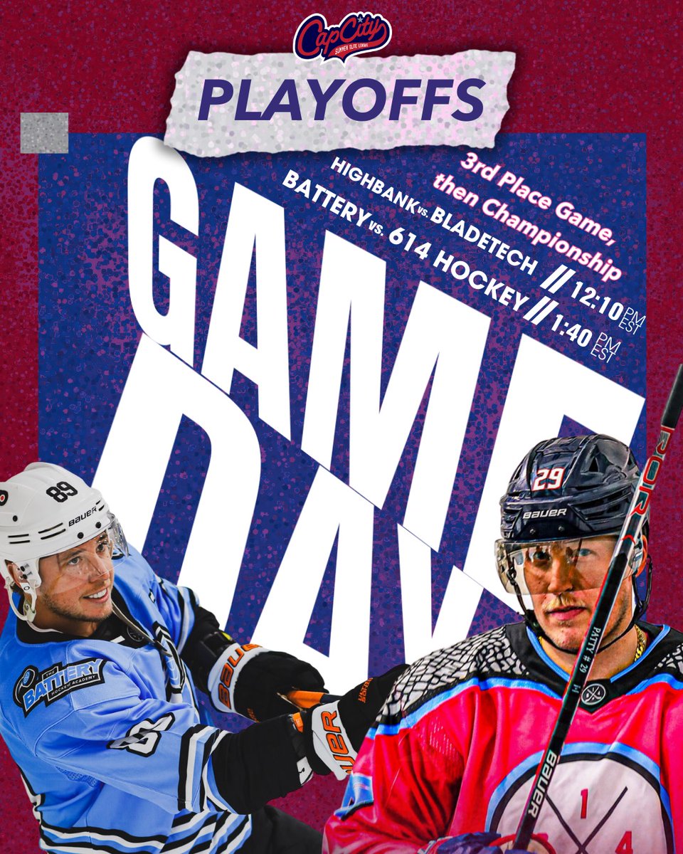 TODAY WE CROWN A CHAMPION!

12:10 - 3rd place game (@HighBankDistill v. @BLADETECHHOCKEY)

1:40 - Championship (@614Hockey v. @batteryhockey)

ROSTERS + DETAILS HERE: capcityelite.com/about/week-1-r…