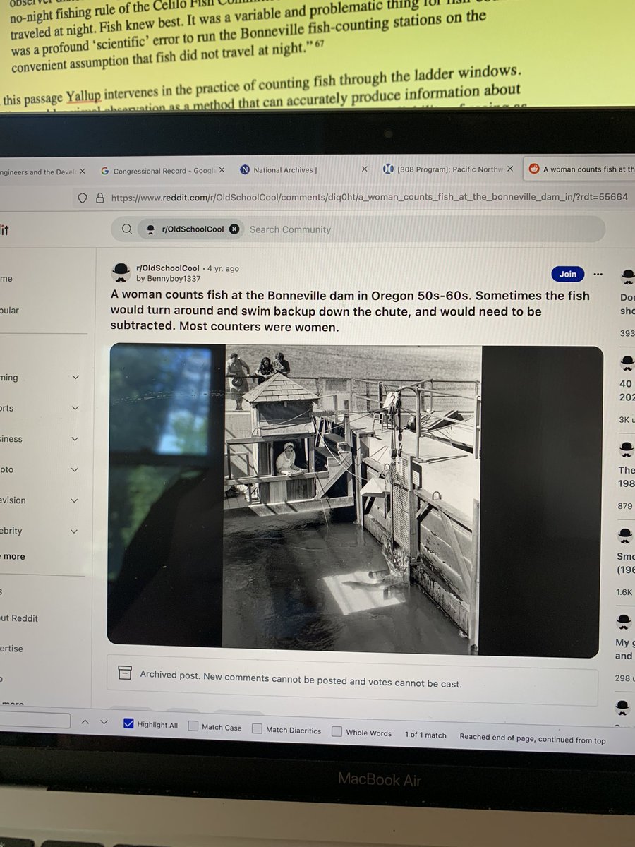 AB_Wesner's tweet image. Help me find more photos and accounts of women counting fish at Bonneville plz I cannot cite Reddit!? #fishcounter #Bonneville
