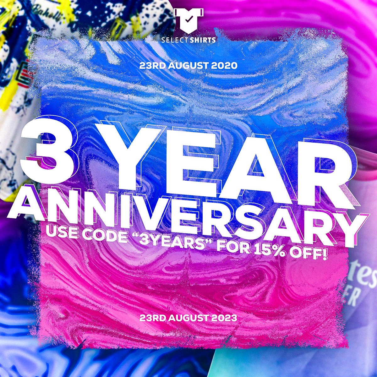 It's <a href="/SurpriseShirts/">Surprise Shirts</a>' 3⃣rd Birthday! 🥳🎂

To celebrate, we're giving you a HUGE 15% OFF on Surprise and Select Shirts!

Use code '3YEARS' at checkout 👇
surpriseshirts.co.uk