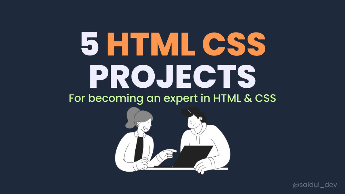 saidul_dev's tweet image. Want to take your HTML CSS skills to the next level?

These 5 projects will help you do just that! 🚀

Project list:
➼ Login Page.
➼ Tribute Page. 
➼ Landing pages. 
➼ Technical Documentation. 
➼ Personal Portfolio.

[ Bookmark for future 📘 🧵]