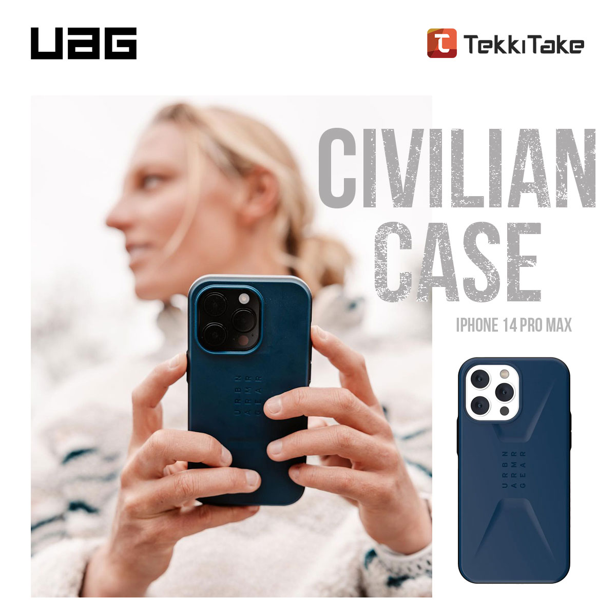 TekkiTake's tweet image. "Introducing the ultimate fusion of style and protection for your iPhone 14 - the UAG Civilian Sleek Case! Engineered to perfection, this ultra-thin case.

Buy Now:
Tekkitake:postly.app/3BMs
Amazon:postly.app/3BMt

#tekkitake #UAG #iPhone14Case #Civilian