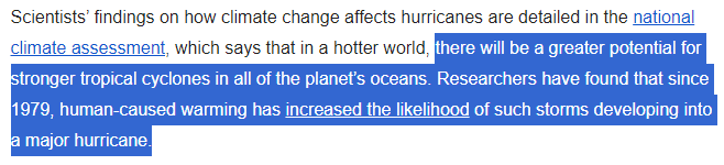 RogerPielkeJr's tweet image. Misinformation whack-a-mole

LA Times claim: "greater potential for stronger tropical cyclones in all of the planets oceans" (L)

Actual data: This has not occurred, in fact in all of the planets oceans the strongest tropical cyclones are at a near-40-yr minimum (R)