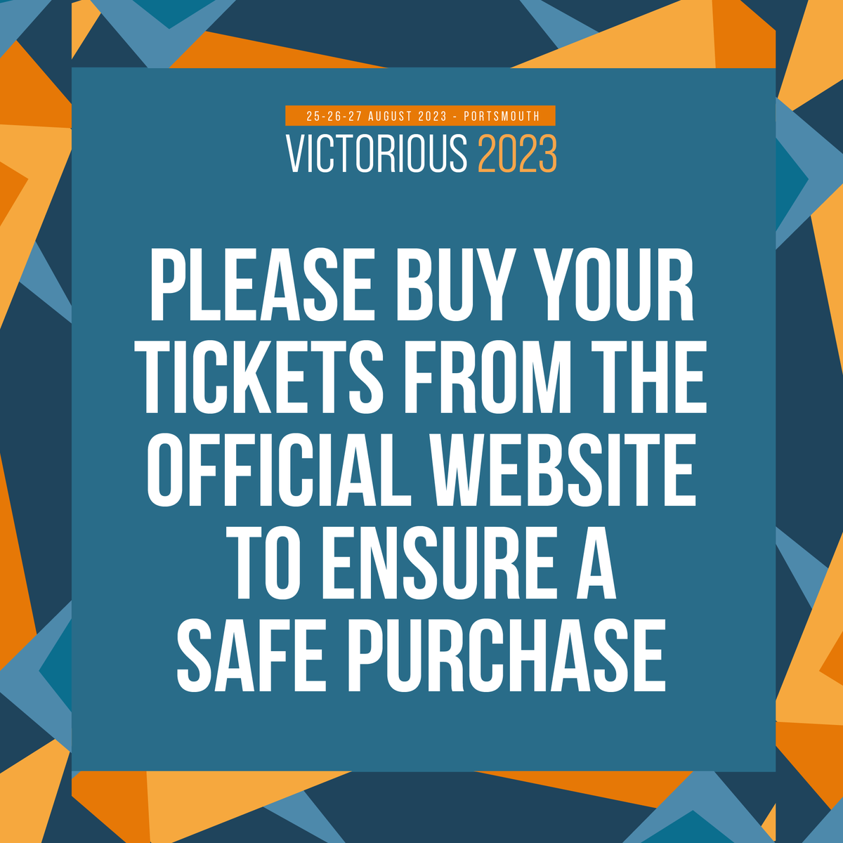 VictoriousFest's tweet photo. Please protect yourselves from scam artists and ensure a safe purchase by buying your tickets from the official Victorious Website  👉 https://t.co/cXvRlZWPmD

All of our tickets have unique barcodes, and once used – cannot be used again. https://t.co/ltDKUTqvpK