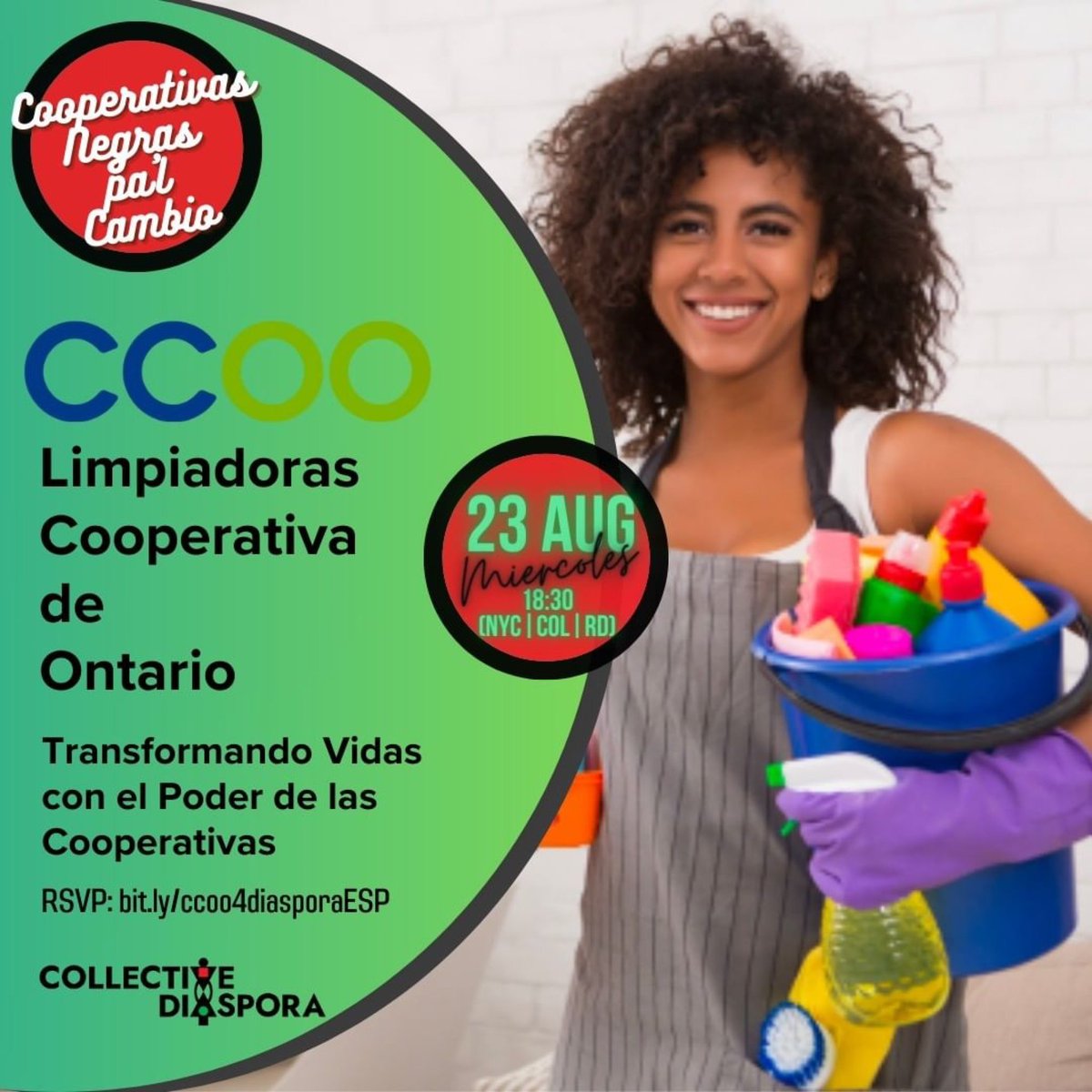 CollctvDiaspora's tweet photo. MAÑANA 23 DE AG - Conozca a las organizadoras negras que utilizan una cooperativa de trabajadoras para transformar vidas y el sector de la limpieza de Toronto.
https://t.co/MaK63YG1oT https://t.co/kv5YUxypHw