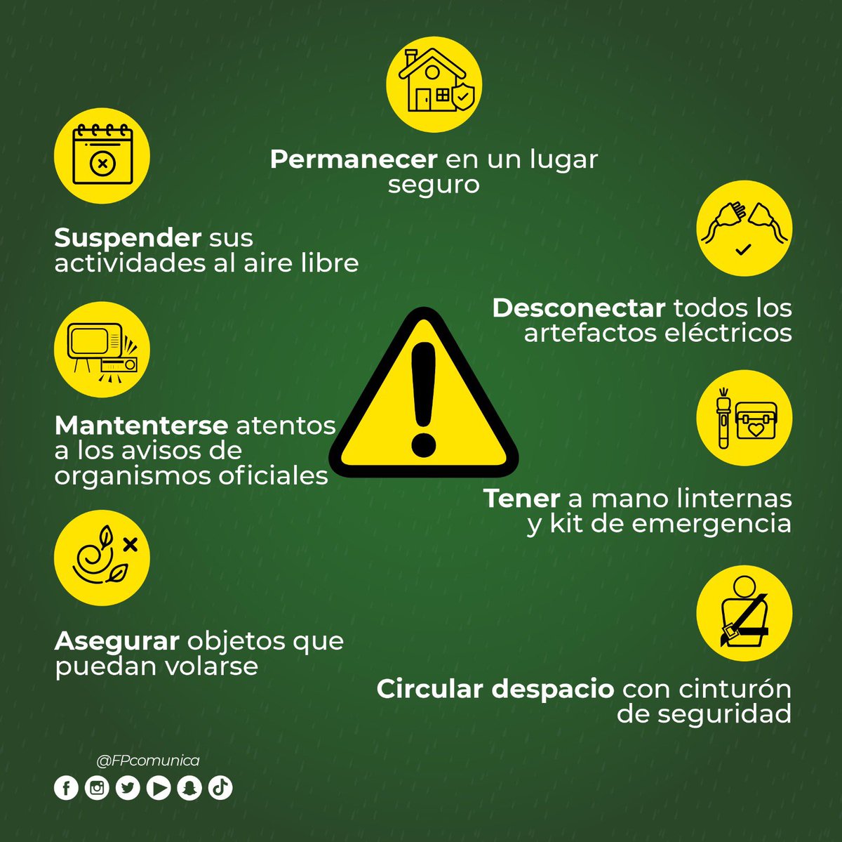 📸| En la Fuerza del Pueblo te presentamos estas importantes recomendaciones para que estes preparado y seguro, ante el Paso de la ⛈️ tormenta Franklin por la República Dominicana.

#FPComunica #Franklin #FuerzaDelPueblo #CentradosFP 
#CentradosconLaFuerzaDelPueblo